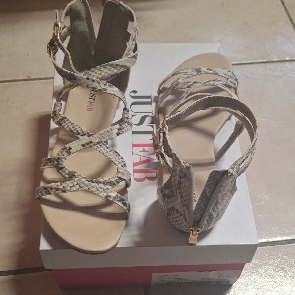 JustFab Women's Snakeskin Sandals